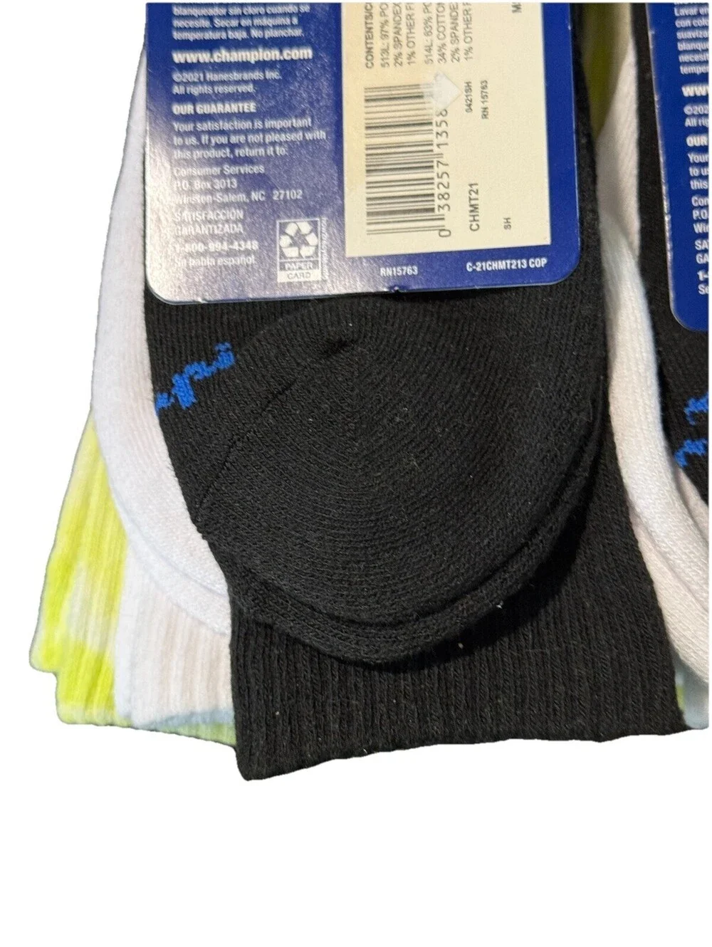 Champion Men's Crew Socks 3 Pairs Size 6-12 Yellow Tie-Dye